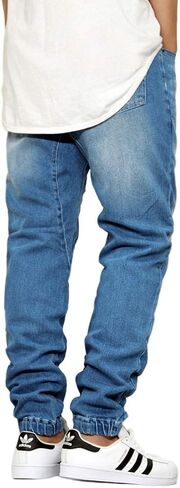 URBANJ Men's Slim FIT Drop Crotch Denim Jogger Pants S-5XL in Kuwait