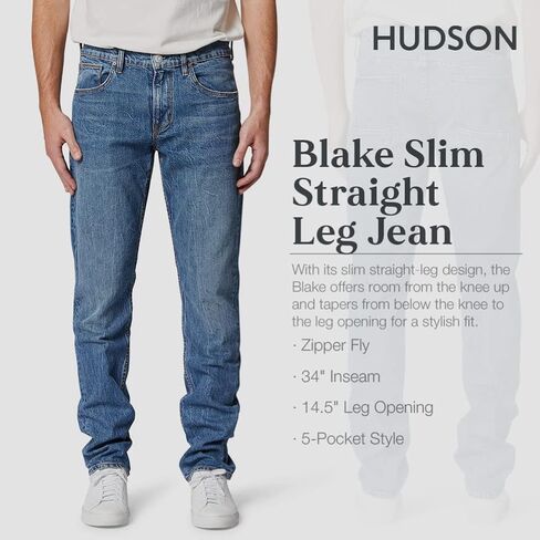 بنطال جينز Blake Slim ذو الساق المستقيمة للرجال من HUDSON in Saudi Arabia