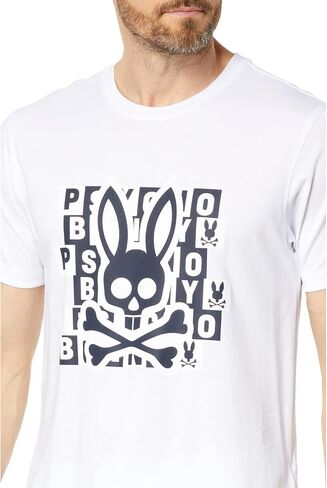 تي شيرت برسومات Psycho Bunny Hamming Bunny باللون الأبيض XL (الرجال الأمريكيون 7) in Saudi Arabia
