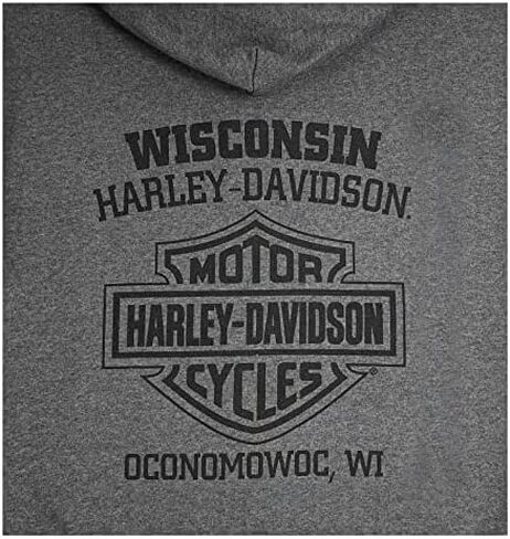 Harley-Davidson Men's Sentinel Zip-Up Fleece Hooded Sweatshirt - Charcoal in Saudi Arabia