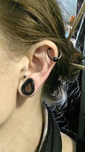 IPINK-18Pcs Hollow Silicone Teardrop Ear Piercings Ear Plugs and Tunnels Pircing Gauges Earrings Stretchers Body Jewelry in Saudi Arabia