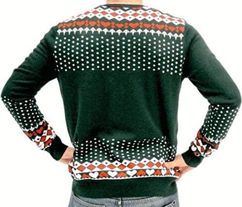 Ugly Christmas Sweater Rudolph Flashing Light Red Nose Reindeer Adult Green Sweater in Saudi Arabia