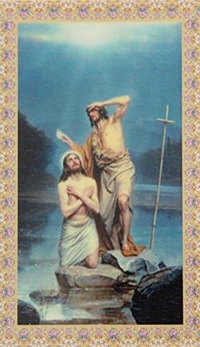 Sterling Faith Pewter Saint John The Baptist Round Medal + 24 Inch Endless Chain + Laminated Prayer Card in Saudi Arabia
