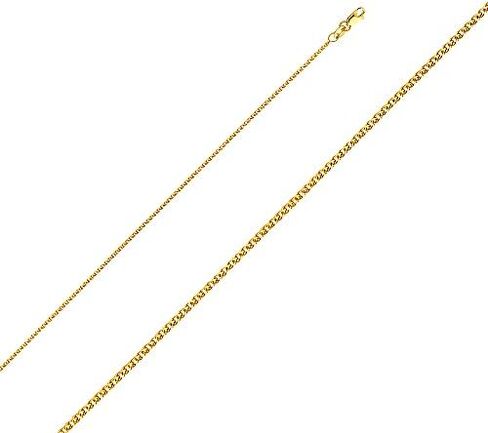14K Yellow Gold Angel Charm Pendant with 1.2mm Flat Open Wheat Chain Necklace in Saudi Arabia