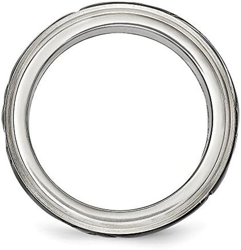 Solid Titanium Men's and Black Titanium Men's-Inlay Unique Design Wedding Band Ring in Saudi Arabia