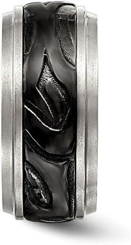 Solid Titanium Men's and Black Titanium Men's-Inlay Unique Design Wedding Band Ring in Saudi Arabia