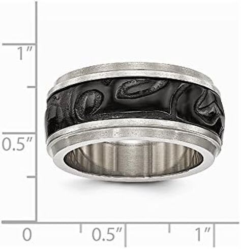 Solid Titanium Men's and Black Titanium Men's-Inlay Unique Design Wedding Band Ring in Saudi Arabia