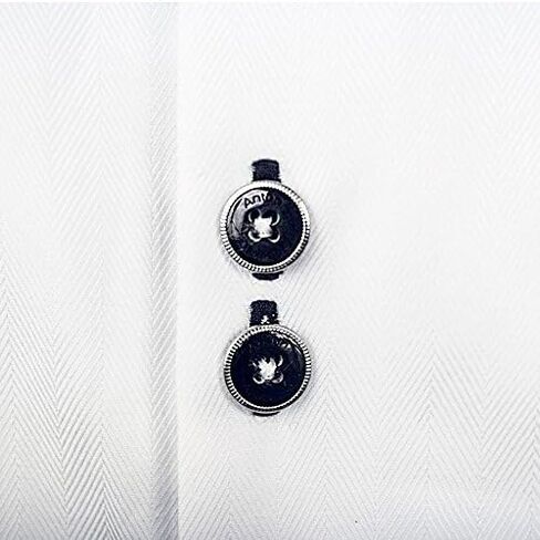White with Black Contrast Designer Dress Shirts - Made in USA in Saudi Arabia