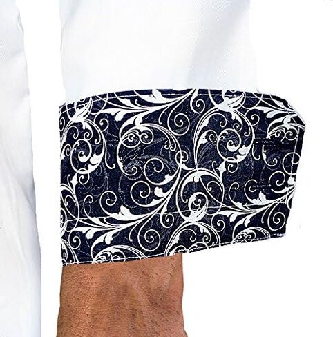 White with Black Contrast Designer Dress Shirts - Made in USA in Saudi Arabia