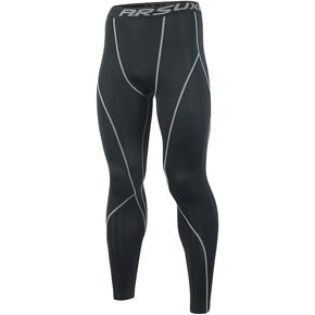 ARSUXEO الرجال الجوارب ضغط الجري السراويل Baselayer يغطي الرجل K3