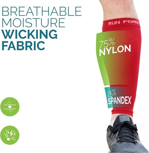 Calf Compression Sleeves for Men and Women - Leg Compression Sleeve - Footless Compression Socks for Runners, Shin Splints, Varicose Vein & Calf Pain Relief - Calf Brace for Running, Cycling, Travel in Kuwait