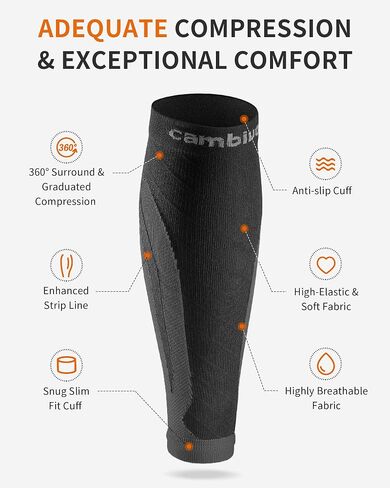 CAMBIVO 3 Pairs Calf Compression Sleeve for Women and Men,Leg Brace for Running, Cycling, Shin Splint Support for Working out(Black, Large-X-Large) in Saudi Arabia