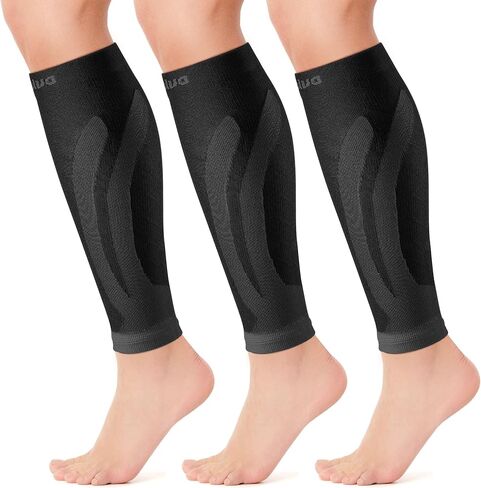 CAMBIVO 3 Pairs Calf Compression Sleeve for Women and Men,Leg Brace for Running, Cycling, Shin Splint Support for Working out(Black, Large-X-Large) in Saudi Arabia