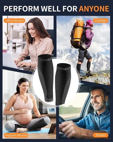 CAMBIVO 3 Pairs Calf Compression Sleeve for Women and Men,Leg Brace for Running, Cycling, Shin Splint Support for Working out(Black, Large-X-Large) in Saudi Arabia