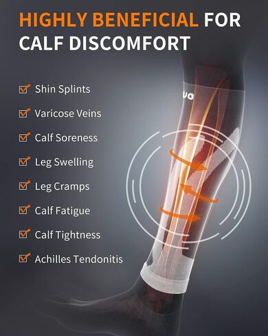 CAMBIVO 3 Pairs Calf Compression Sleeve for Women and Men,Leg Brace for Running, Cycling, Shin Splint Support for Working out(Black, Large-X-Large) in Saudi Arabia