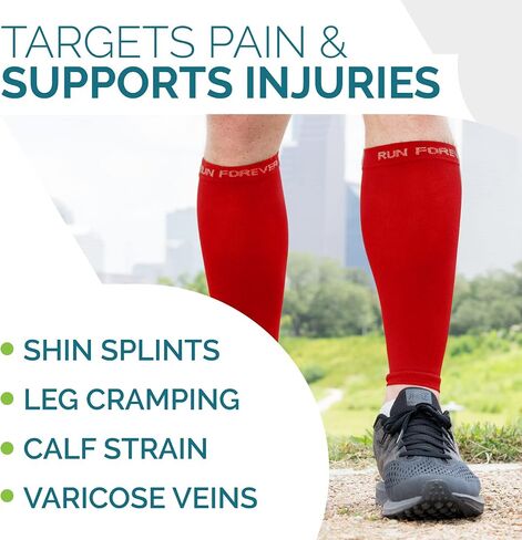 Calf Compression Sleeves for Men and Women - Leg Compression Sleeve - Footless Compression Socks for Runners, Shin Splints, Varicose Vein & Calf Pain Relief - Calf Brace for Running, Cycling, Travel in Kuwait