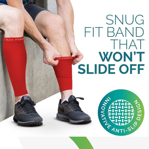 Calf Compression Sleeves for Men and Women - Leg Compression Sleeve - Footless Compression Socks for Runners, Shin Splints, Varicose Vein & Calf Pain Relief - Calf Brace for Running, Cycling, Travel in Kuwait
