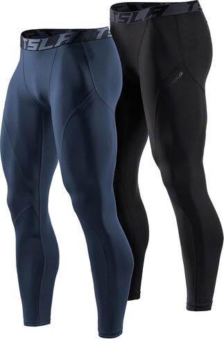 TSLA Men's Thermal Compression Pants, Athletic Sports Leggings & Running Tights, Wintergear Base Layer Bottoms in Kuwait