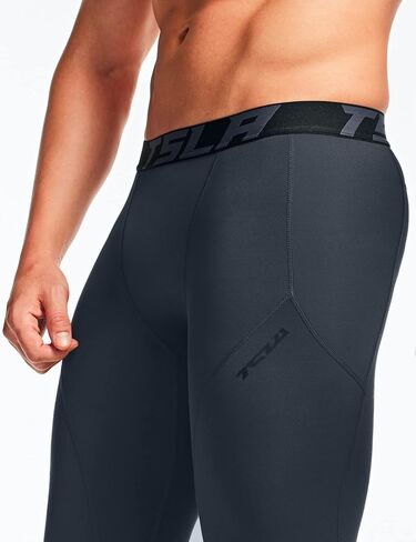 TSLA Men's Thermal Compression Pants, Athletic Sports Leggings & Running Tights, Wintergear Base Layer Bottoms in Kuwait