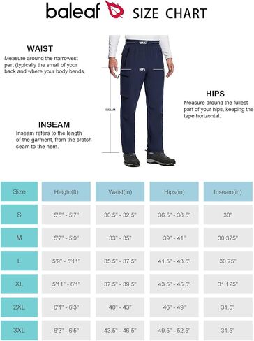BALEAF Men's Fleece Lined Hiking Cargo Pants Waterproof Softshell Snow Ski Pants Winter Outdoor Clothing with Zipper Pockets in Saudi Arabia