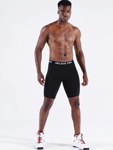NELEUS Men's 3 Pack Compression Short with Pocket in Saudi Arabia