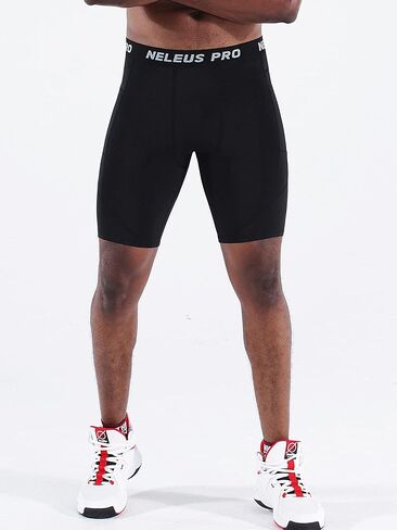 NELEUS Men's 3 Pack Compression Short with Pocket in Saudi Arabia