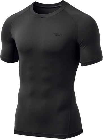 TSLA 1 or 3 Pack Men's UPF 50+ Quick Dry Short Sleeve Compression Shirts, Athletic Workout Shirt, Water Sports Rash Guard in Kuwait