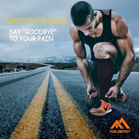 FuelMeFoot 3 Pack Copper Compression Socks - Compression Socks Women & Men Circulation - Best for Medical,Running,Athletic in Kuwait