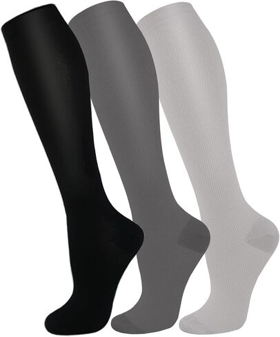 FuelMeFoot 3 Pack Copper Compression Socks - Compression Socks Women & Men Circulation - Best for Medical,Running,Athletic in Kuwait