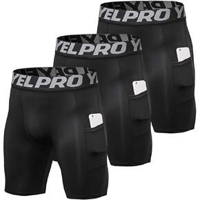 Lixada Men's Elastic Shorts Pants Performance Sports Baselayer Cool Dry Tights Active Workout Underwear