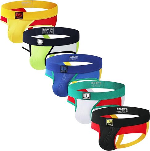 BSHETR Men's Jockstraps Athletic Supporters 5-Pack Ultra Soft Daily Sports Underwear in Saudi Arabia