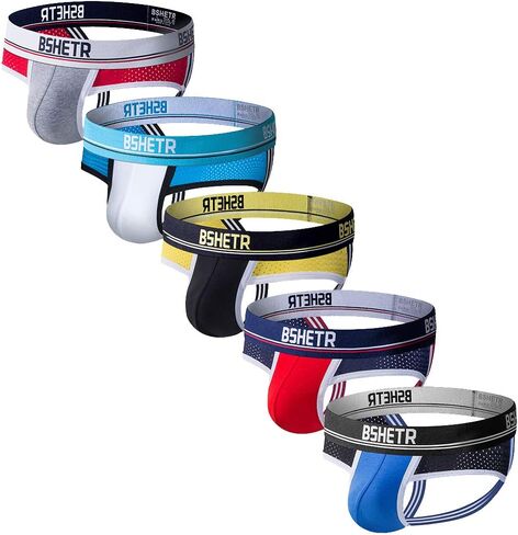 BSHETR Men's Jockstraps Athletic Supporters 5-Pack Ultra Soft Daily Sports Underwear in Saudi Arabia