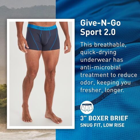 ExOfficio Men's Give-n-go Sport 2.0 Boxer Brief 3" in Saudi Arabia