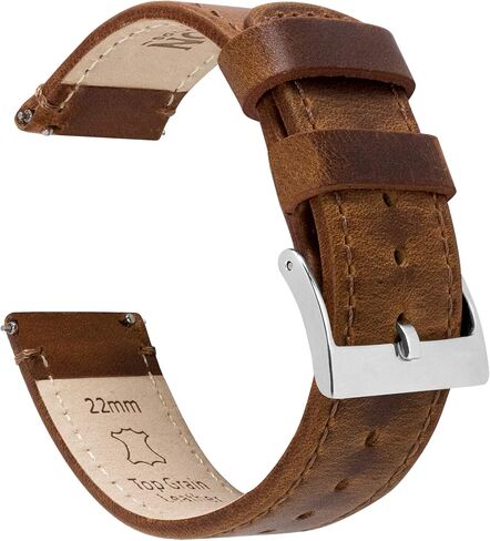 Barton Quick Release - Top Grain Leather Watch Band Strap - Choice of Width - 16mm, 18mm, 19mm, 20mm, 21mm 22mm, 23mm or 24mm in Saudi Arabia