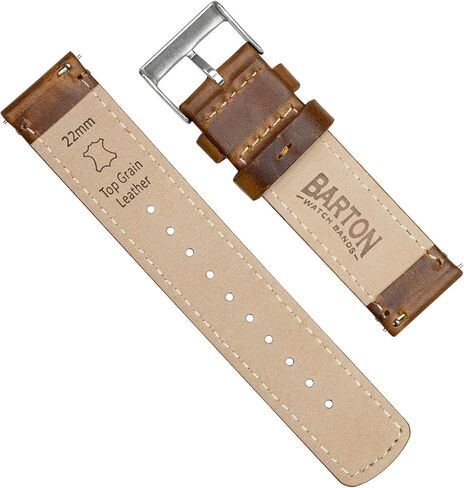 Barton Quick Release - Top Grain Leather Watch Band Strap - Choice of Width - 16mm, 18mm, 19mm, 20mm, 21mm 22mm, 23mm or 24mm in Saudi Arabia