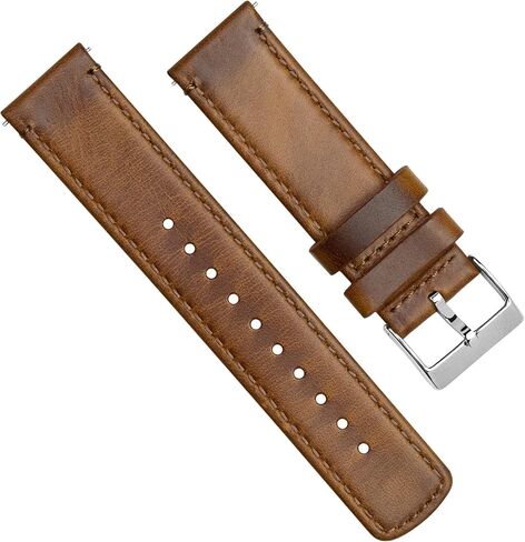 Barton Quick Release - Top Grain Leather Watch Band Strap - Choice of Width - 16mm, 18mm, 19mm, 20mm, 21mm 22mm, 23mm or 24mm in Saudi Arabia