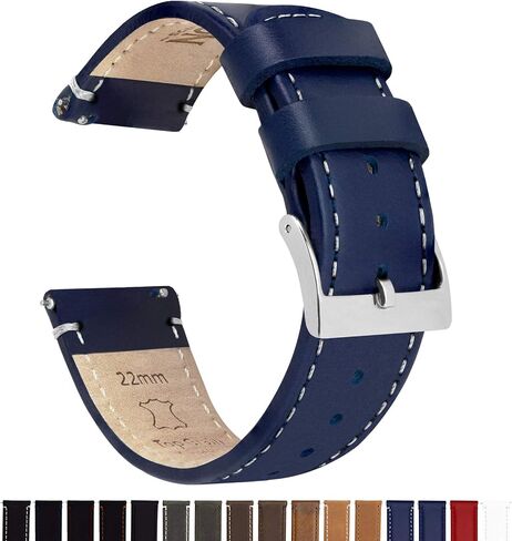 Barton Quick Release - Top Grain Leather Watch Band Strap - Choice of Width - 16mm, 18mm, 19mm, 20mm, 21mm 22mm, 23mm or 24mm in Saudi Arabia