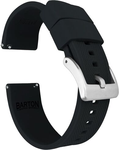 BARTON Elite Silicone Watch Bands - Quick Release - Choose Strap Color & Buckle Color (Stainless Steel, Black PVD or Gunmetal Grey) - 18mm, 20mm, 22mm & 24mm Watch Straps in Saudi Arabia