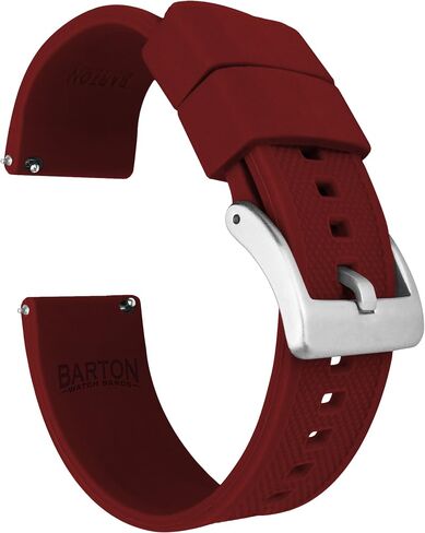 BARTON Elite Silicone Watch Bands - Quick Release - Choose Strap Color & Buckle Color (Stainless Steel, Black PVD or Gunmetal Grey) - 18mm, 20mm, 22mm & 24mm Watch Straps in Saudi Arabia