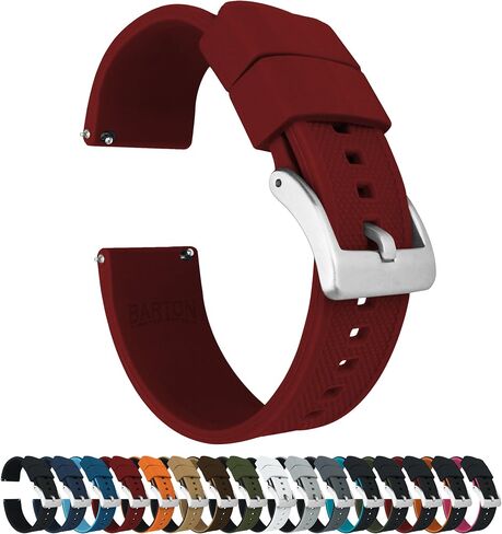 BARTON Elite Silicone Watch Bands - Quick Release - Choose Strap Color & Buckle Color (Stainless Steel, Black PVD or Gunmetal Grey) - 18mm, 20mm, 22mm & 24mm Watch Straps in Saudi Arabia
