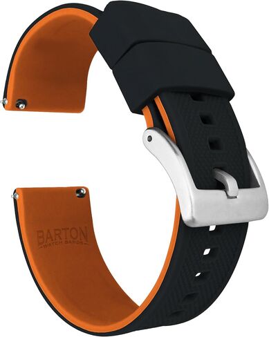 BARTON Elite Silicone Watch Bands - Quick Release - Choose Strap Color & Buckle Color (Stainless Steel, Black PVD or Gunmetal Grey) - 18mm, 20mm, 22mm & 24mm Watch Straps in Saudi Arabia