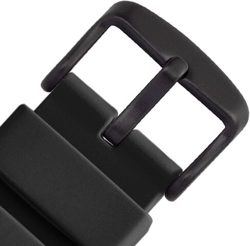 WOCCI 16mm Silicone Watch Band, Quick Release Rubber Replacement Strap with Black Stainless Steel Buckle (Black) in Saudi Arabia