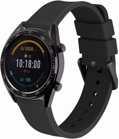 WOCCI 16mm Silicone Watch Band, Quick Release Rubber Replacement Strap with Black Stainless Steel Buckle (Black) in Saudi Arabia