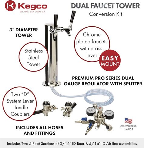 Kegco 3PSTCK2-NT Kegerator Kit, 2-Tap, Chrome in Saudi Arabia