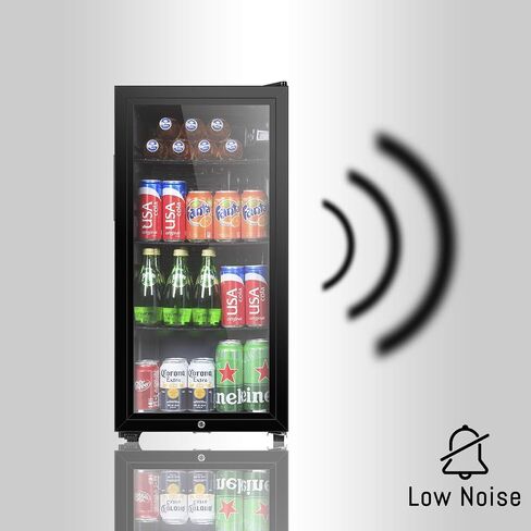 HAILANG Beverage Refrigerator With 105 Can,Freestanding Beverage Cooler For Office, Bar,Home|Double Glass Door&Adjustable Shelving in Saudi Arabia