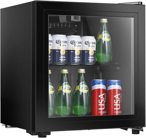 HAILANG Beverage Refrigerator With 105 Can,Freestanding Beverage Cooler For Office, Bar,Home|Double Glass Door&Adjustable Shelving in Saudi Arabia