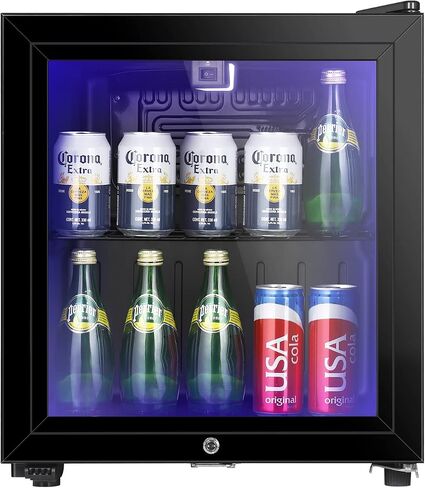 HAILANG Beverage Refrigerator With 105 Can,Freestanding Beverage Cooler For Office, Bar,Home|Double Glass Door&Adjustable Shelving in Saudi Arabia