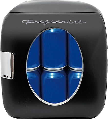 Frigidaire EFMIS462 Retro 12-Can Mini Personal Fridge Portable Cooler for Car, Office, Bedroom, Dorm Room, or Cabin, 11.22"D x 12.6"W x 12.6"H, Black in Saudi Arabia