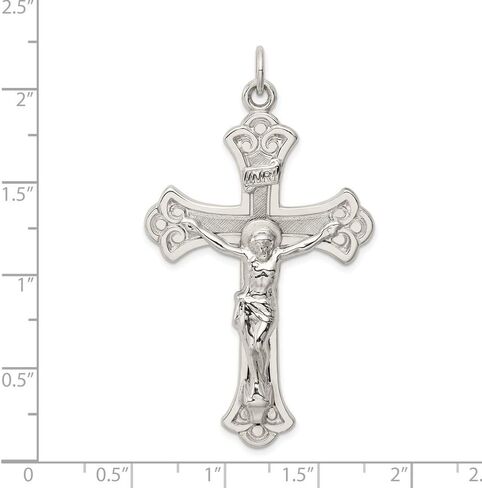 Solid 925 Sterling Silver INRI Cross Pendant Crucifix Charm - 55mm x 31mm in Saudi Arabia