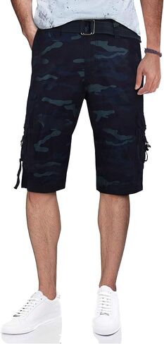 X RAY Mens Tactical Cargo Shorts Camo and Solid Colors 12.5" Inseam Knee Length Classic Fit Multi Pocket in Kuwait